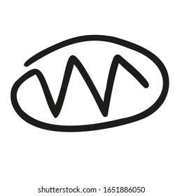 Vector Image Of Mitochondria Doodle Design Element. Biology Concept.  Bread Icon.