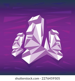 Vector image of moai statues of Easter Island in polygonal geometric style. Can be used as a print, sticker, illustration, etc.