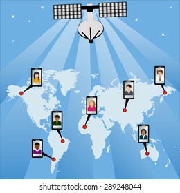 Vector image. Mobile phone features and mobile network