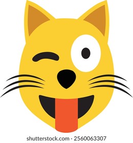 vector image of a mocking cat facial expression.