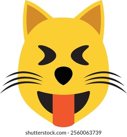 vector image of a mocking cat facial expression.