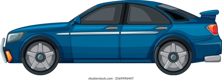 Vector image of a modern blue car