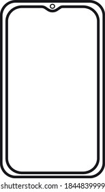 vector image of a modern mobile phone in black and white