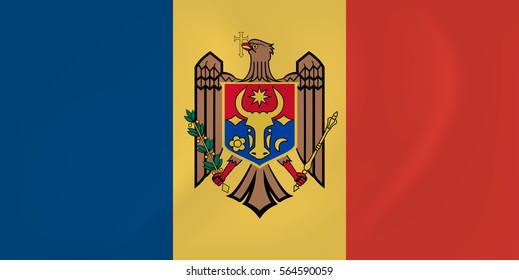 Vector image of the Moldova waving flag