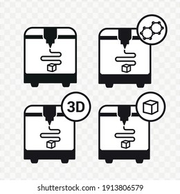 Vector Image. Molecular 3d Printer Icon.