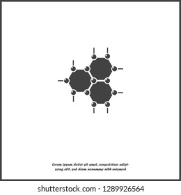 Vector image of a molecule. Icon of molecular research in chemistry and medicine on white isolated background. Layers grouped for easy editing illustration. For your design.