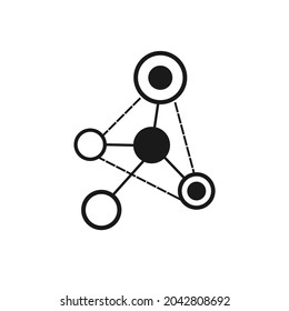 vector image of molecules connected triangular lines