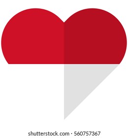 Vector image of the Monaco flat heart flag