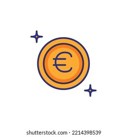 icono del dinero de la imagen vectorial con fondo blanco con estrellas a su lado.