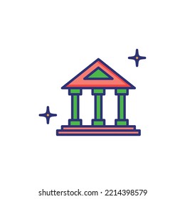 vector image money icon with white background with stars next to it.