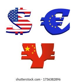 vector image of a money signs on a white background.