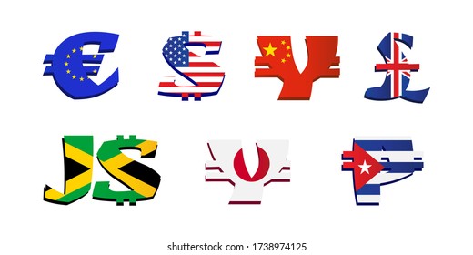 vector image of a money signs on a white background.