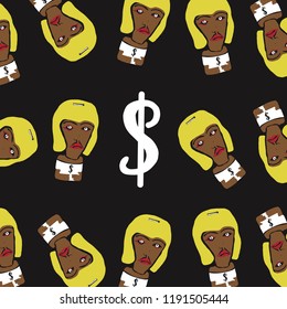 Vector image of moneybox on black background