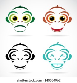 Vector image of an monkey on white background