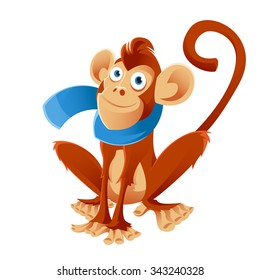 Vector image of the Monkey and the scarf