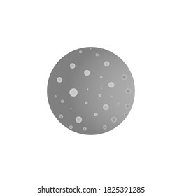 Vector image of a moon with dark spots