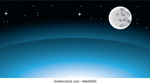 vector image of moon and earth