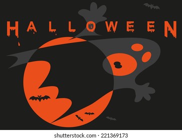 vector with image of moon, inscriptions and bring on black background