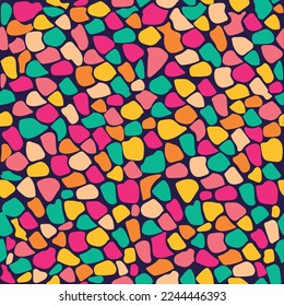 Vector image of a mosaic ornament. Seamless pattern. poster, background. Bright colors. Contrasting colors.
