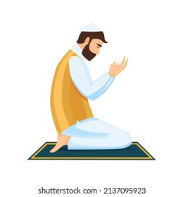 Vector image of Moslem praying, suitable for web icon, etc.