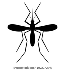 Vector image of a mosquito silhouette on a white background