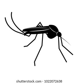 Vector image of a mosquito silhouette on a white background