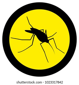 Vector image of a mosquito silhouette on a white background
