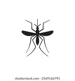 Vector image of a mosquito silhouette template on a white background