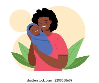 Vector image of mother and child.