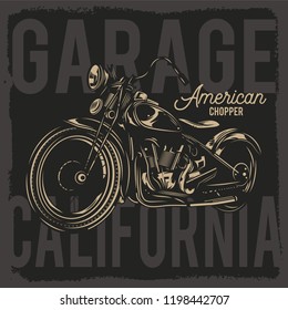 Vector image of a motorcycle. An American classic