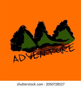 vector image of a mountain symbolizing adventure