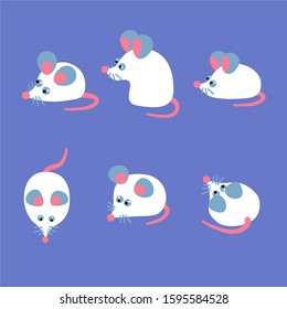 Vector image of a mouse in different poses