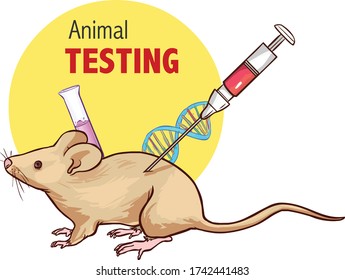 Vector image mouse in lab experiments 