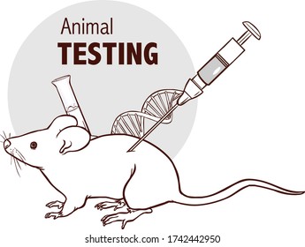 Vector image mouse in lab experiments 