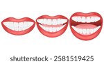 Vector image of mouth and teeth. Dentistry and dental treatment concept. Element for your design of banners, posters, articles, etc.