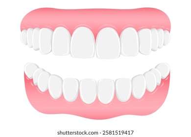 Vector image of mouth and teeth. Dentistry and dental treatment concept. Element for your design of banners, posters, articles, etc.