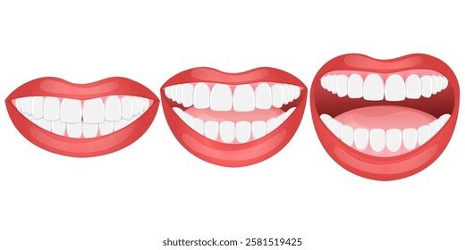 Vector image of mouth and teeth. Dentistry and dental treatment concept. Element for your design of banners, posters, articles, etc.