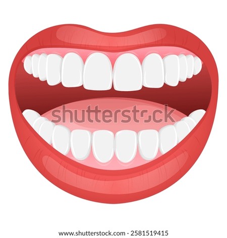 Vector image of mouth and teeth. Dentistry and dental treatment concept. Element for your design of banners, posters, articles, etc.