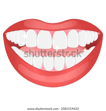 Vector image of mouth and teeth. Dentistry and dental treatment concept. Element for your design of banners, posters, articles, etc.