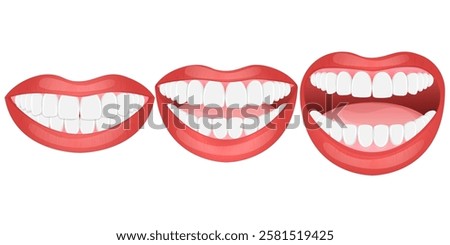 Vector image of mouth and teeth. Dentistry and dental treatment concept. Element for your design of banners, posters, articles, etc.