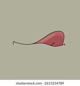 vector image of mouth and tongue protruding slightly as if hungry