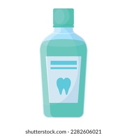 Vector image of mouthwash. Hygiene items and baths. The concept of cleanliness and self-care. Beautiful elements for your design.