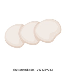 Vector image of mozzarella cheese. Food and fast food concept. Element for your design. Ingredient for cooking.