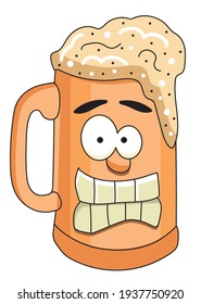 
Vector image of a mug of beer emotions