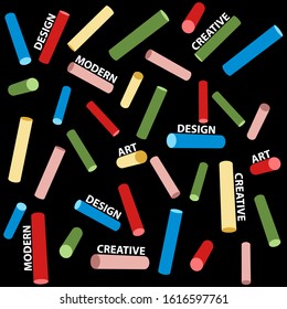 Vector image of multi-colored cylinders. Seamless pattern.