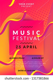 Vector image of music poster template, with abstract stylish background, geometric elements