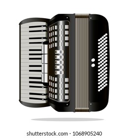 Vector image of a musical instrument accordion. On a white background.
