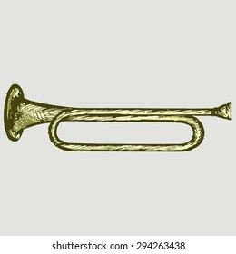 Vector image of musical instrument fanfare