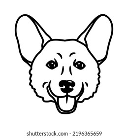 Vector image. Muzzles of dogs of different breeds
