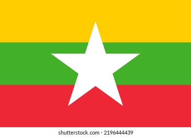 A vector image of the Myanmar flag